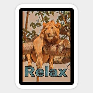 Relaxed lion Sticker